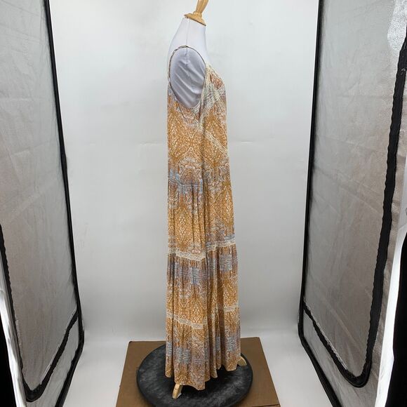 Sundance Dress Women 16 Multi Island Tales Coastal Chic Side Zip Lined Maxi - Picture 5 of 16